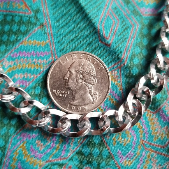 Relisted - Vintage chunky chain choker necklace silver tone - Picture 6 of 7